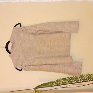 John + Jenn womens beige knitted sweater with lace up cold shoulders size   SP